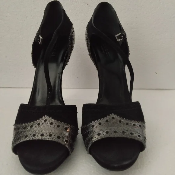 Gucci Black and Silver Women's Shoes - Picture 3 of 15